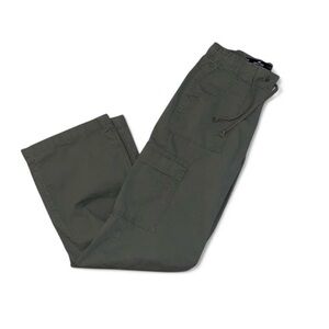 Olive green Hollister Co. adjustable baggy cargo pants in size XXS short